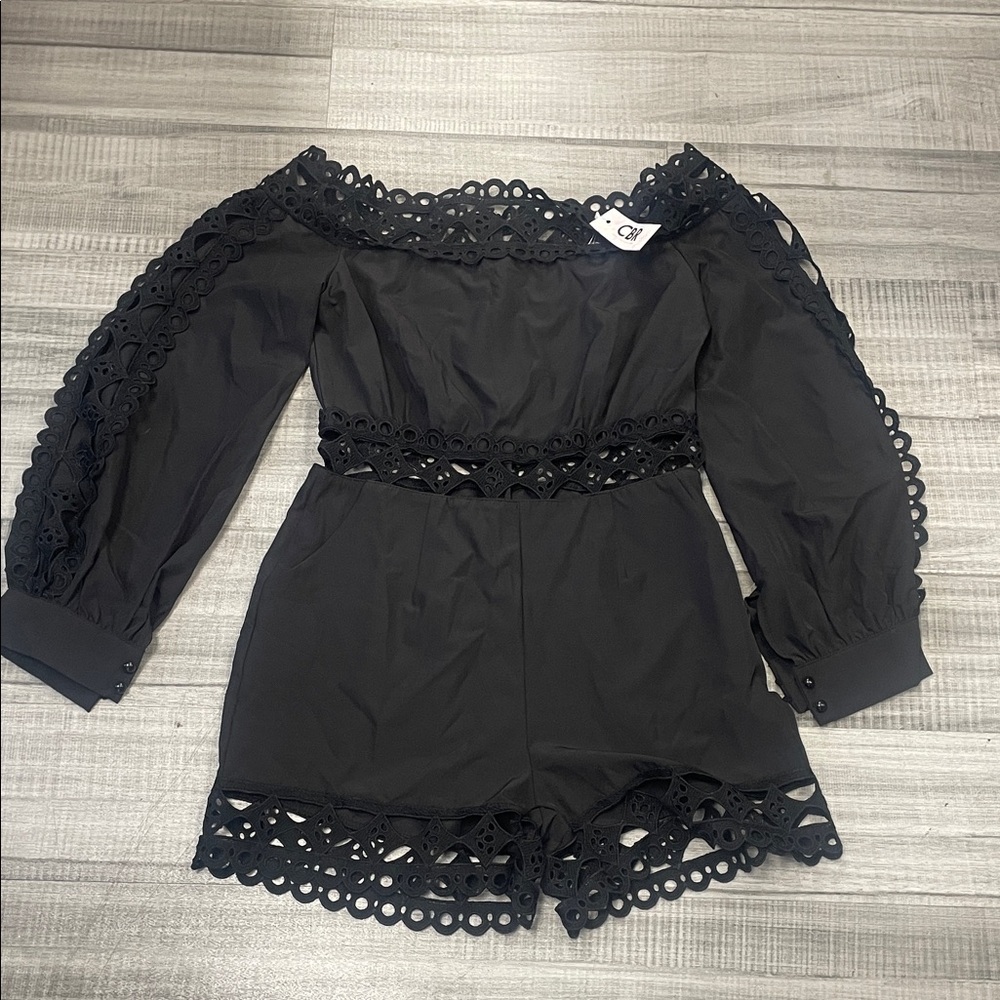 CBR Black Lace Trim Jumpsuit